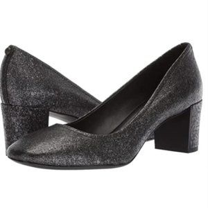 NEW Donald J. Pliner "Corin" Leather Glitter Squared Off Toe Pumps Sz. 9